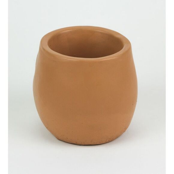 Adorable Sleepy Face Concrete Head Mini Planter 4.5 Inches High - Picture 3 of 3